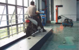 Motorcycle inspection equipment for factory quality assurance