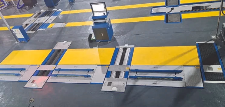 Inspection line equipment in operation