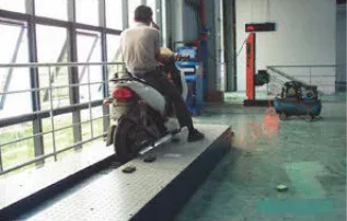 Motorcycle inspection equipment for factory quality assurance